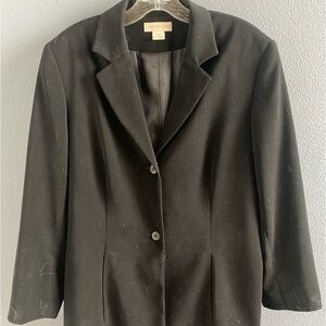 Worthington Black Women's Lined Blazer Size 14, 30" long with front pockets.